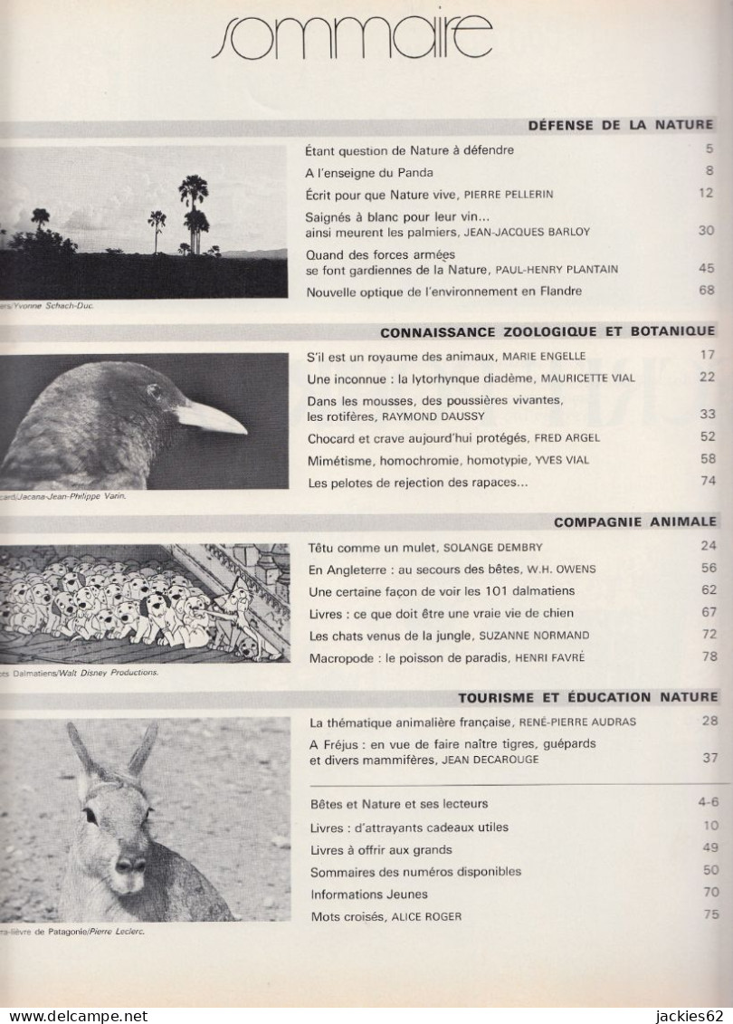 105/ LA VIE DES BETES / BETES ET NATURE N° 105 Du 1/1973, Poster Inclu, Voir Sommaire - Animales
