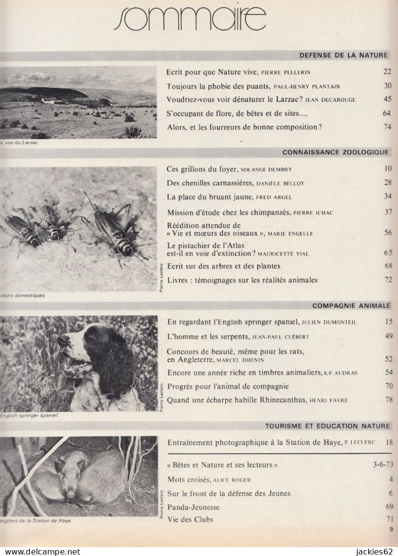 095/ LA VIE DES BETES / BETES ET NATURE N° 95 Du 3/1972, Poster Inclu, Voir Sommaire - Animals
