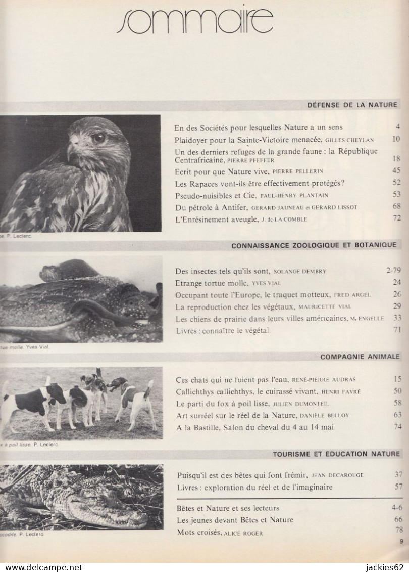 096/ LA VIE DES BETES / BETES ET NATURE N° 96 Du 4/1972, Poster Inclu, Voir Sommaire - Animals