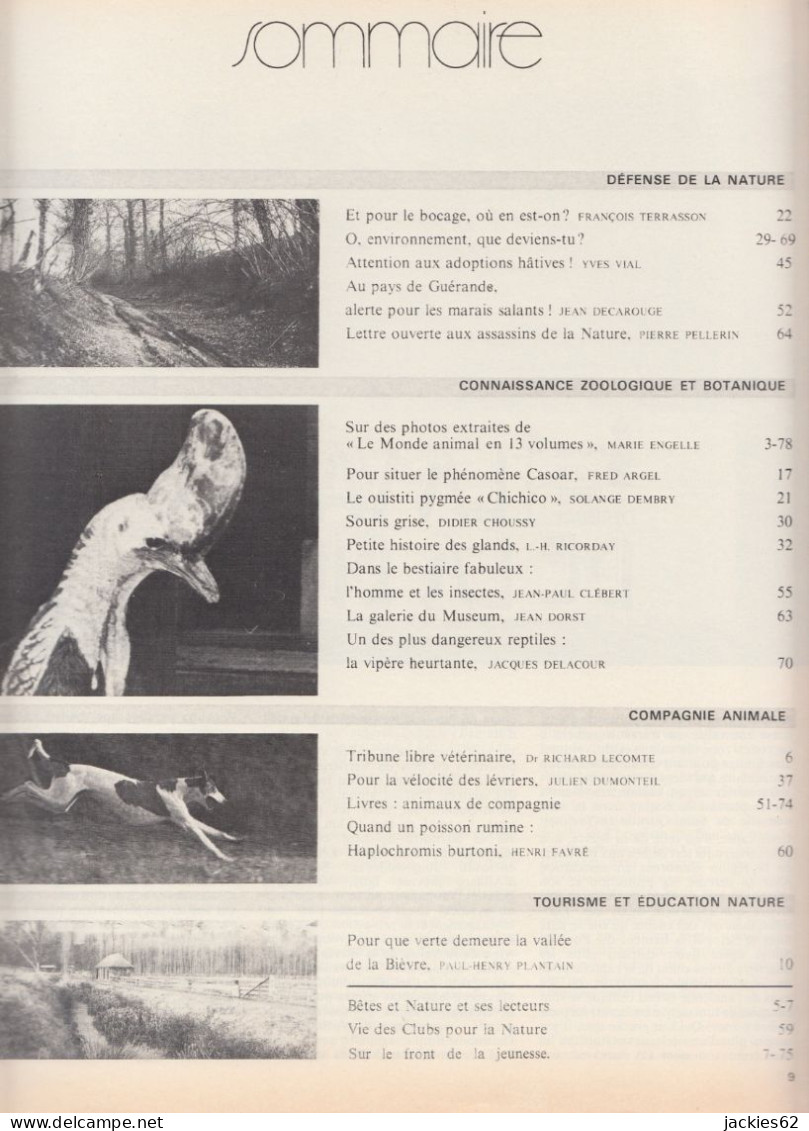 094/ LA VIE DES BETES / BETES ET NATURE N° 94 Du 2/1972, Poster Inclu, Voir Sommaire - Animaux