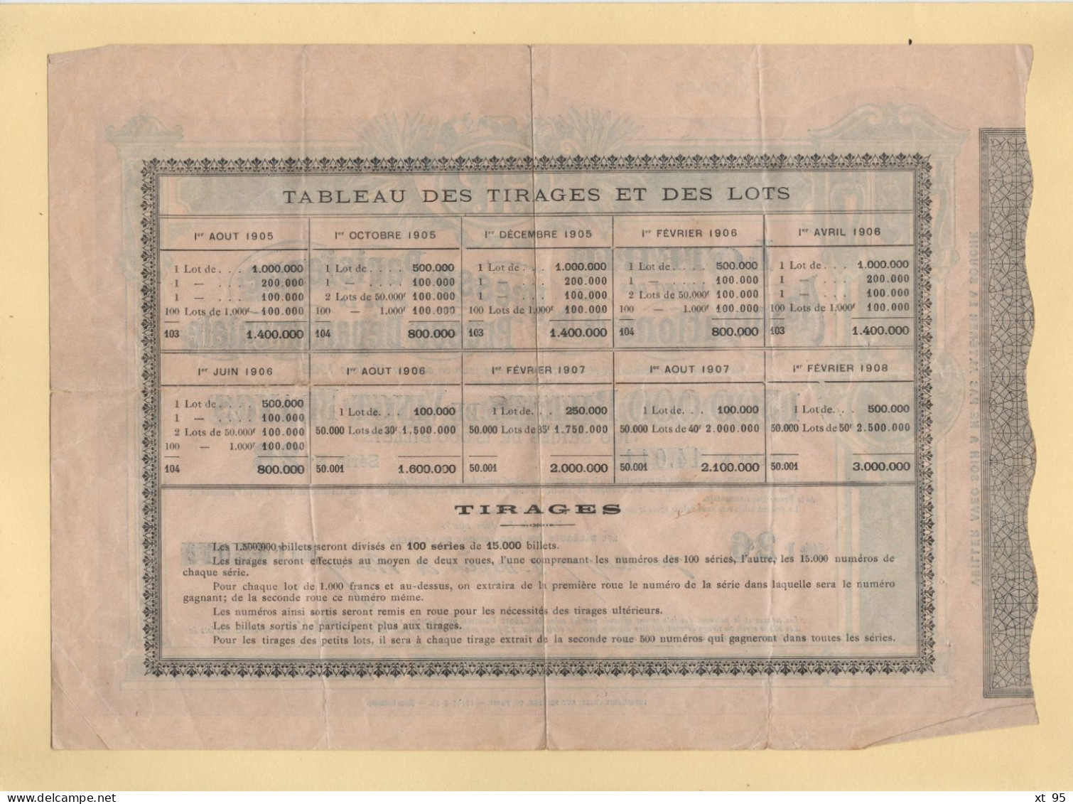 Loterie Association De La Presse Parisienne - 1905/1906 - Loterijbiljetten