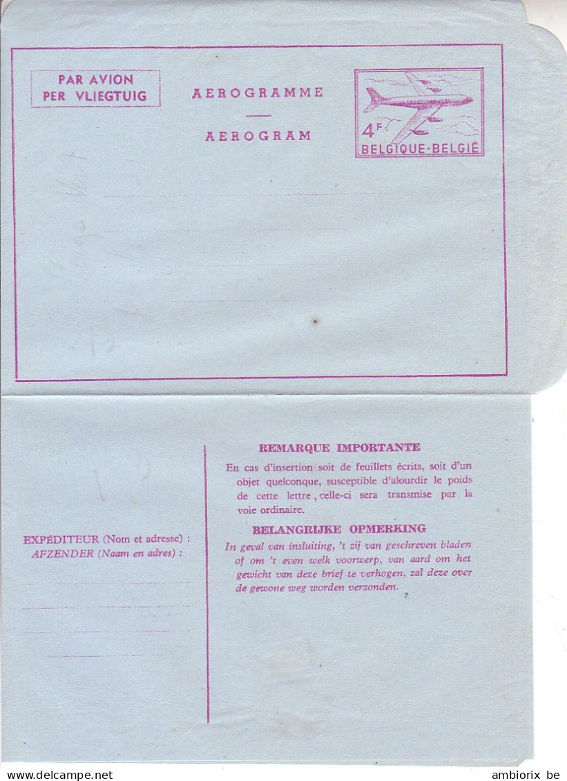 Aérogramme Série 6H  - FN - Timbre à 4 Fr - Vergeures Horizontales à 25 Mm - Aérogrammes