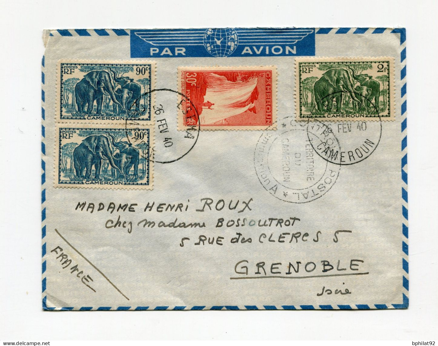 !!! CAMEROUN, LETTRE PAR AVION D'ESEKA POUR JEGUN DE 1940 AVEC CACHET DE CENSURE - Briefe U. Dokumente