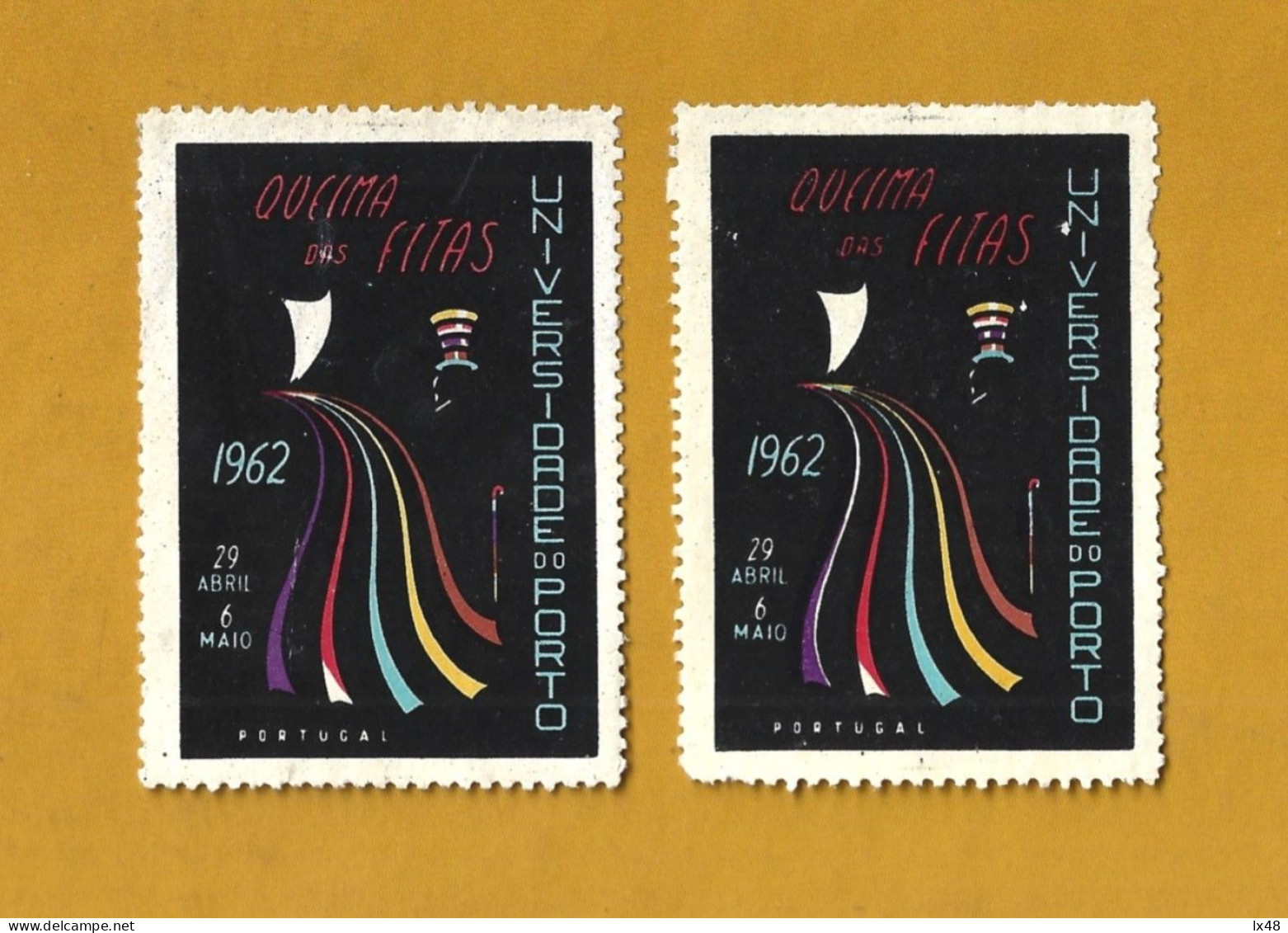 Vinhetas Da Queima Das Fitas Da Universidade Do Porto, 1962. Vignettes From Queima Das Fitas At The University Of Porto - Local Post Stamps