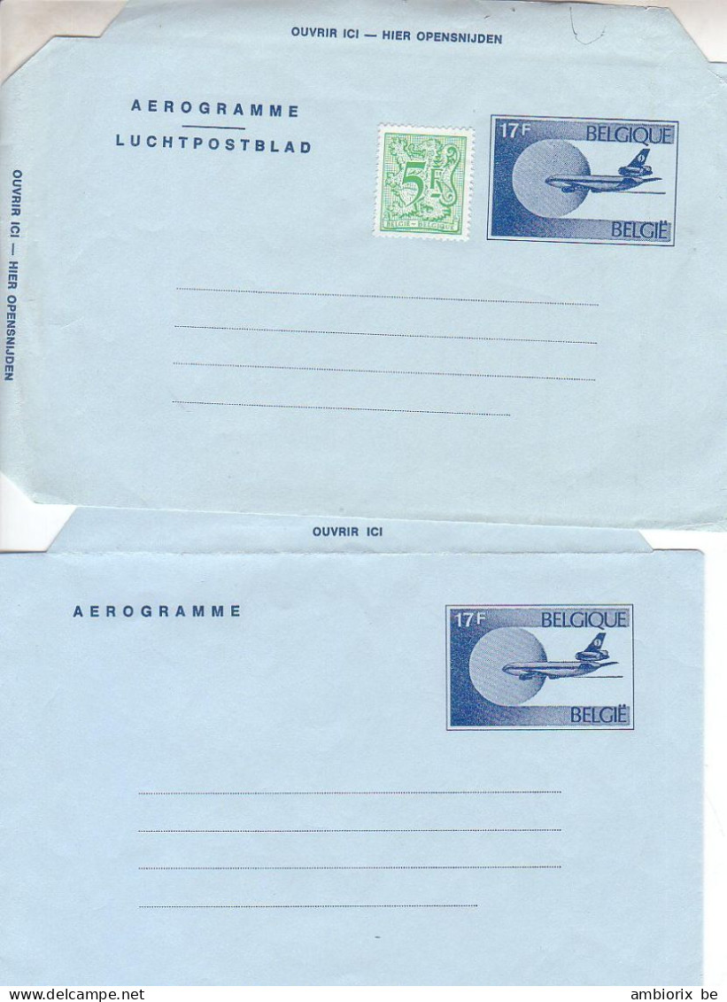 Aérogramme Série 20 - F Et FN  - Timbre à 17 Fr + Complément Pour L'une Des Enveloppes - Aerogrammi