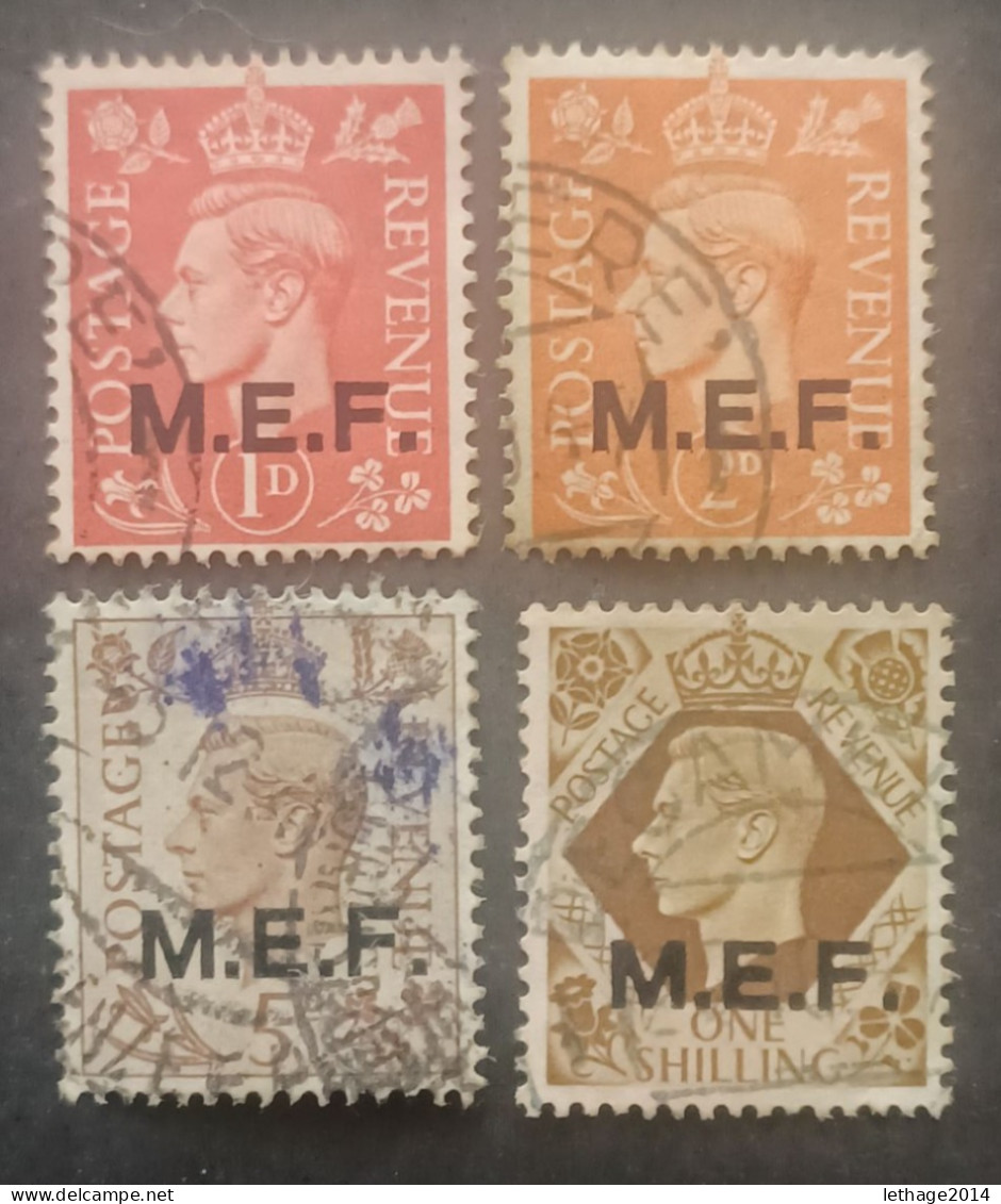 BRITISH OCCUPATION MIDDLE EAST FORCES MEF 1943 KING GEORGE VI LONDON ISSUE CAT SASS. N 6-7-10-13 - Occ. Britanique MEF