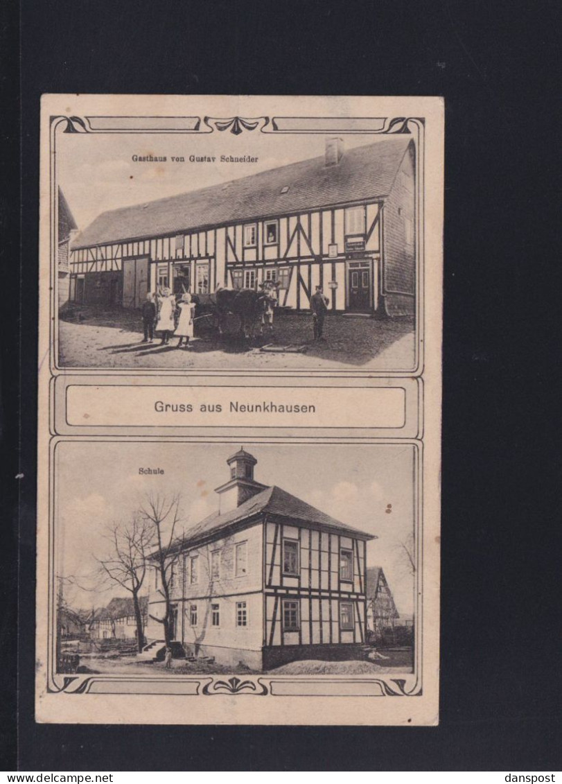 Dt. Reich AK Neunkhausen Gasthaus Und Schule 1916 - Bad Marienberg