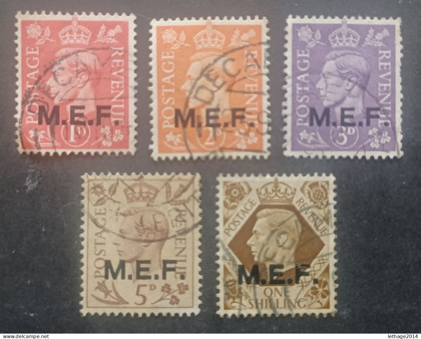 BRITISH OCCUPATION MIDDLE EAST FORCES MEF 1943 KING GEORGE VI LONDON ISSUE CAT SASS. N 6-7-9-10-13 - Occ. Britanique MEF