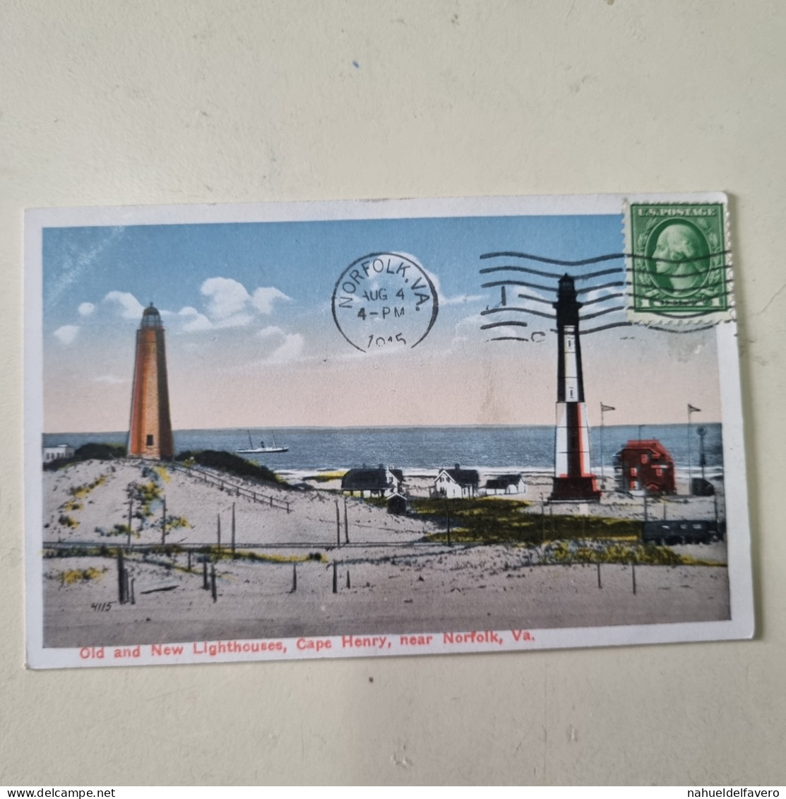 Carta Postale Circulèe - USA - 1915 - NORFOLK, V.A.. - Old And New Lighthouses, Cape Henry - Norfolk