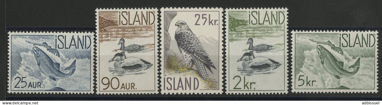 ISLANDE N° 294 à 298 Cote 30 € Neufs ** (MNH) Série Complète TB. - Unused Stamps