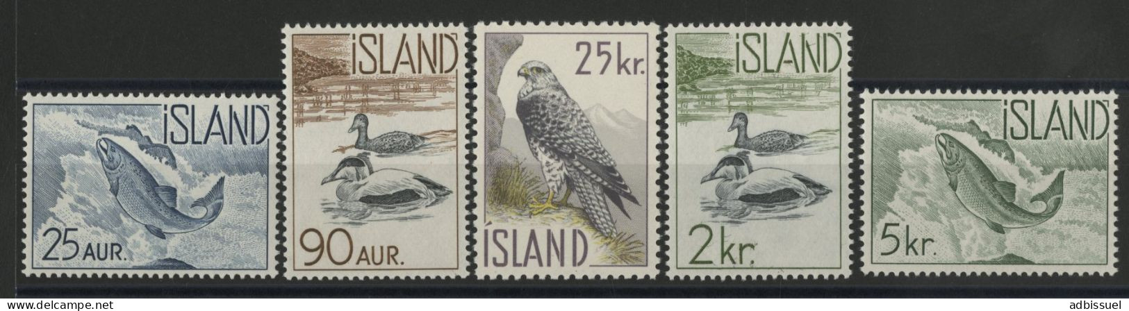 ISLANDE N° 294 à 298 Cote 30 € Neufs ** (MNH) Série Complète TB. - Neufs