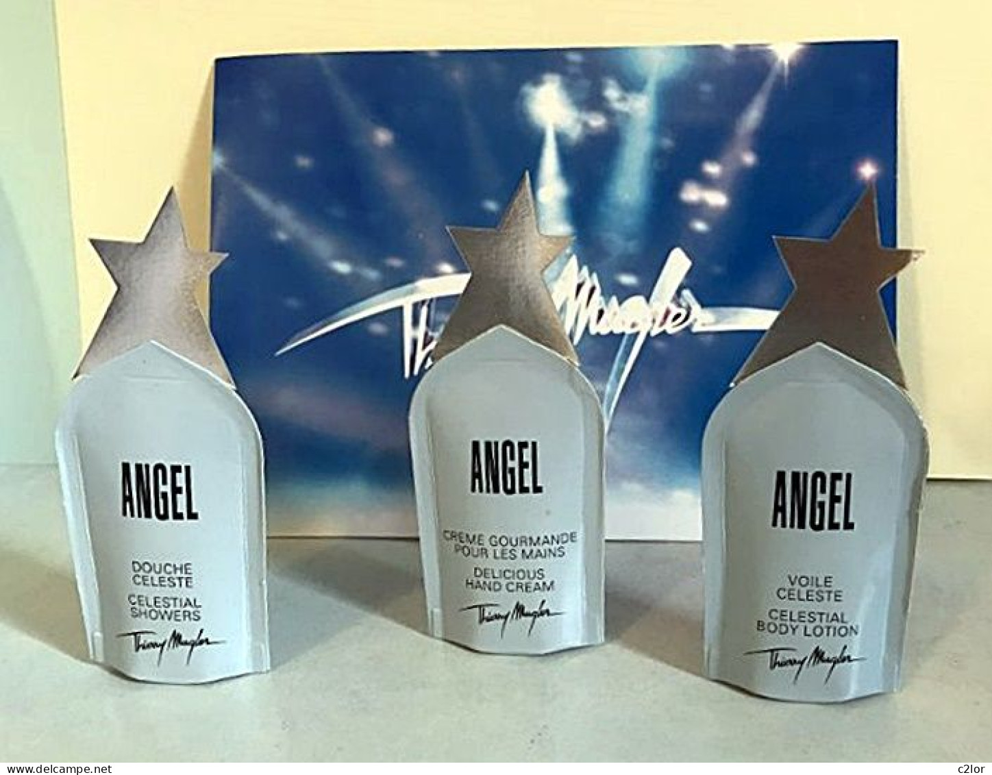 3 Echantillons " ANGEL" De MUGLER Et Un Dépliant Illustré Dans Leur Cartonnage D'origine Vintage - Perfume Samples (testers)