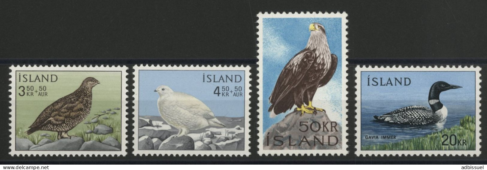 ISLANDE N° 343 + 344 + 353 + 363 Cote 26,50 € Neufs ** (MNH) OISEAUX BIRDS TB. - Nuovi