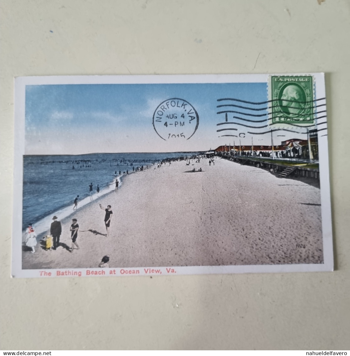 Carta Postale Circulèe - 1915 - USA - NORFOLK, V.A.. - The Bathing Beach And Ocean View - Norfolk