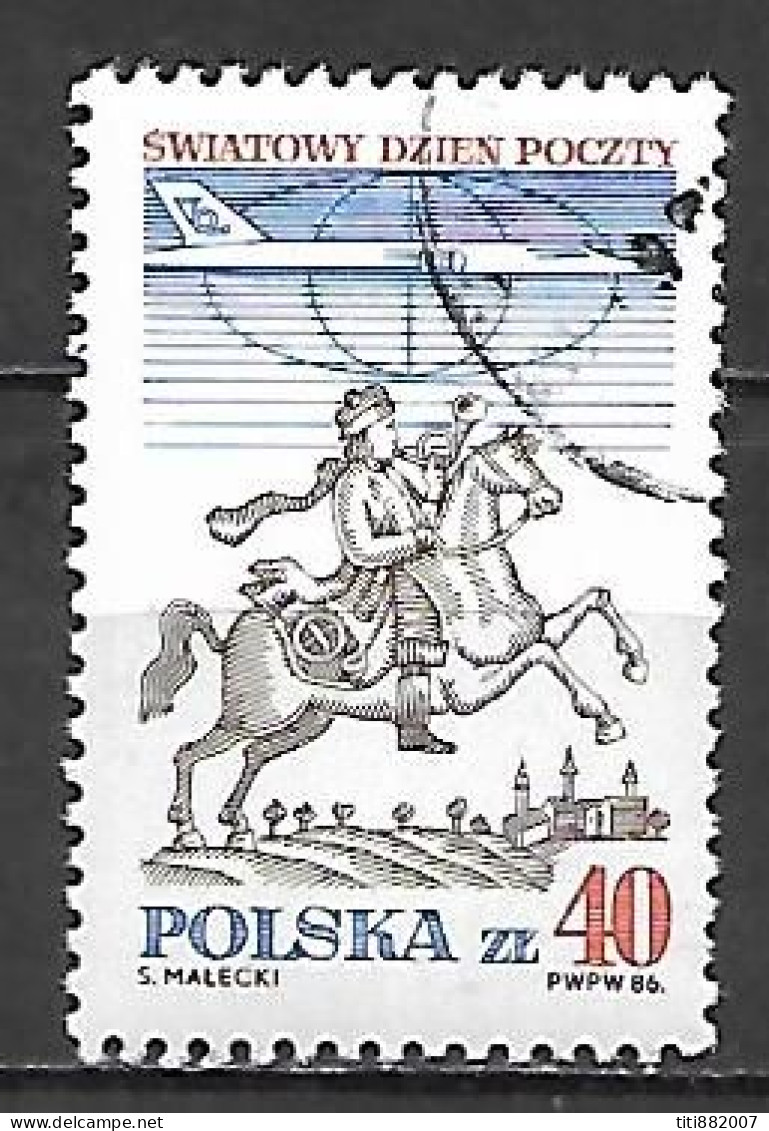 POLOGNE     -     FACTEUR  A  CHEVAL  /  AVION   .   Oblitéré - Poste