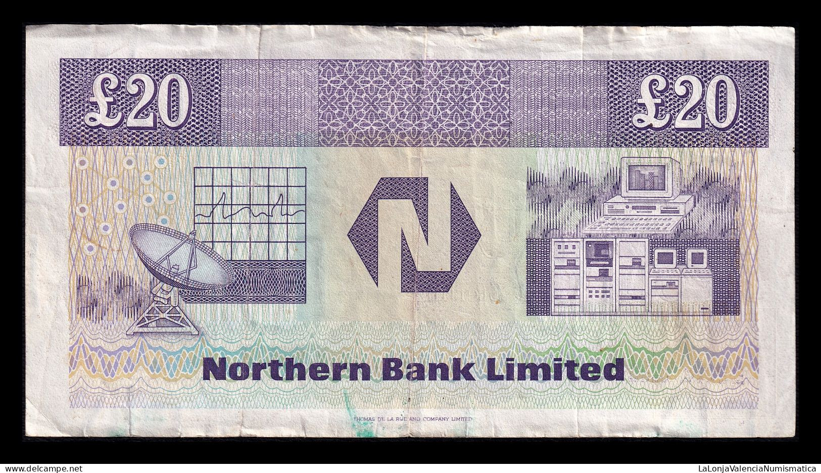Irlanda Del Norte Northern Ireland 20 Pounds Sterling 1989 Pick 195b Bc/Mbc F/Vf - Ierland