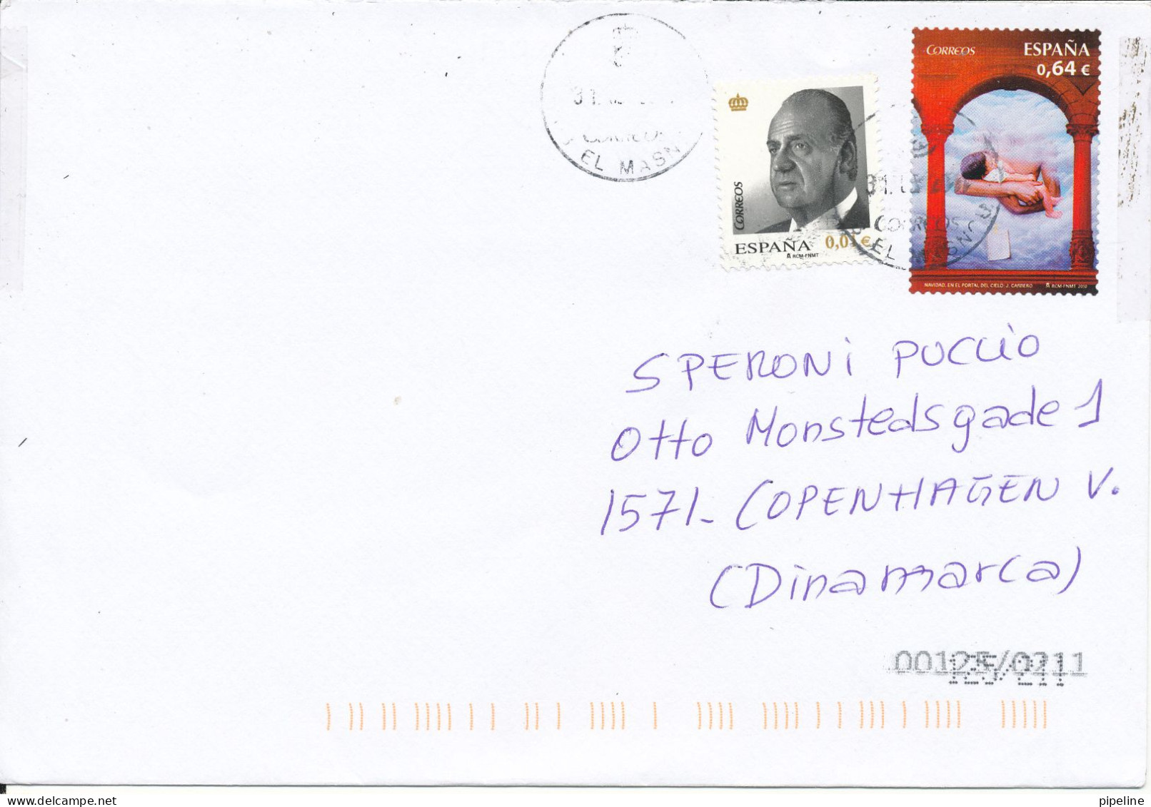 Spain Cover Sent To Denmark 31-1-2011 - Lettres & Documents