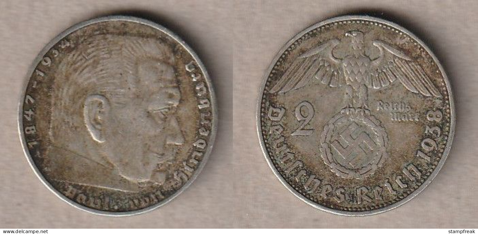 01617) Deutschland, 3. Reich, 2 Mark 1938A - 2 Reichsmark