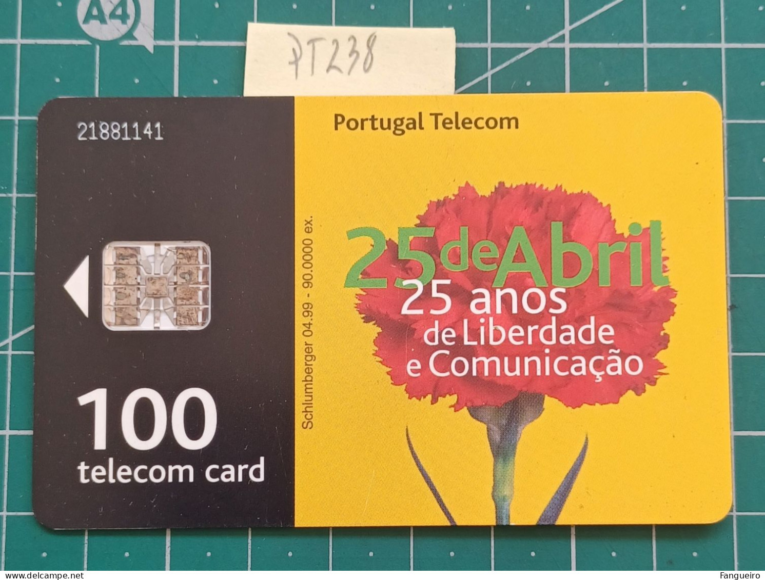 PORTUGAL USED PHONECARD PT238 25 ABRIL - Portugal