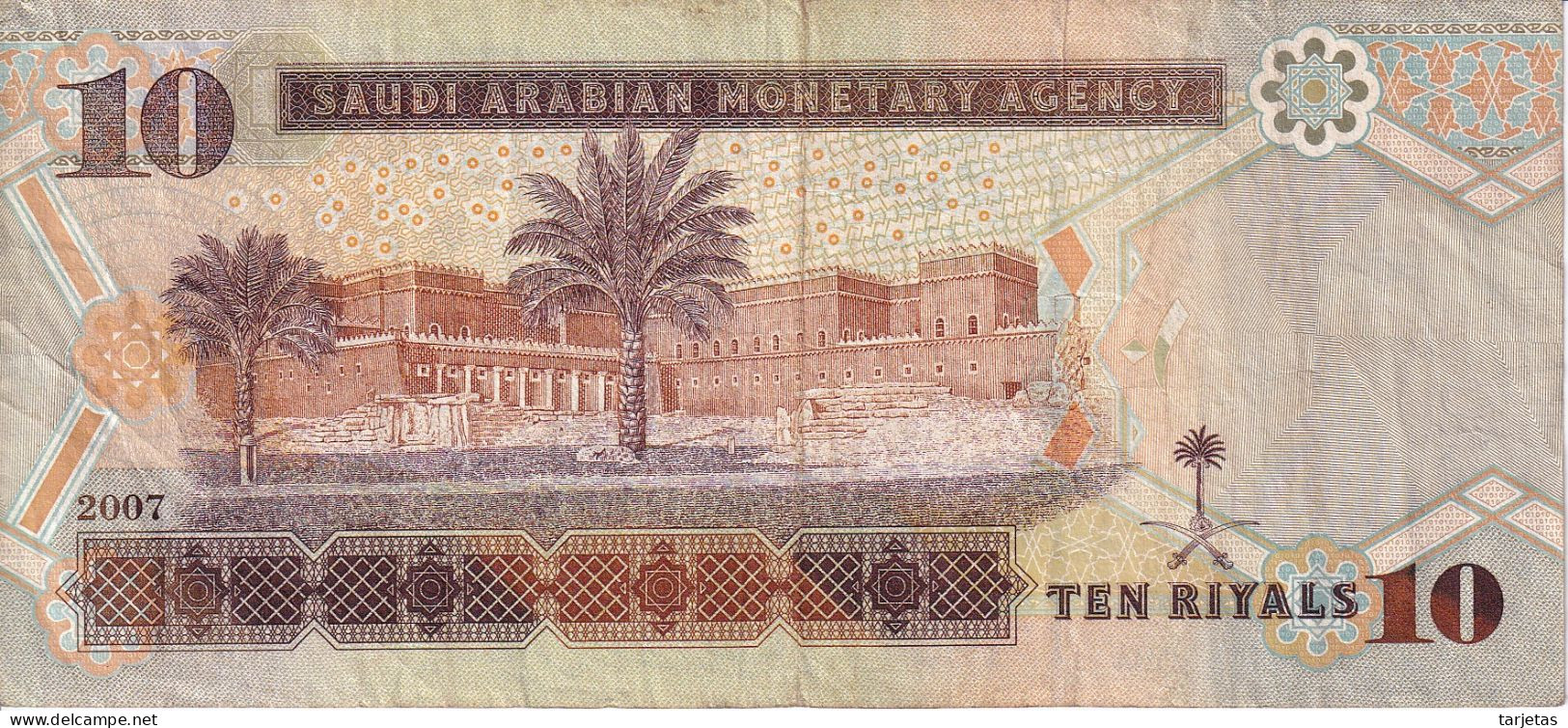 BILLETE DE ARABIA SAUDITA DE 10 RIYAL DEL AÑO 2007   (BANKNOTE) - Arabie Saoudite