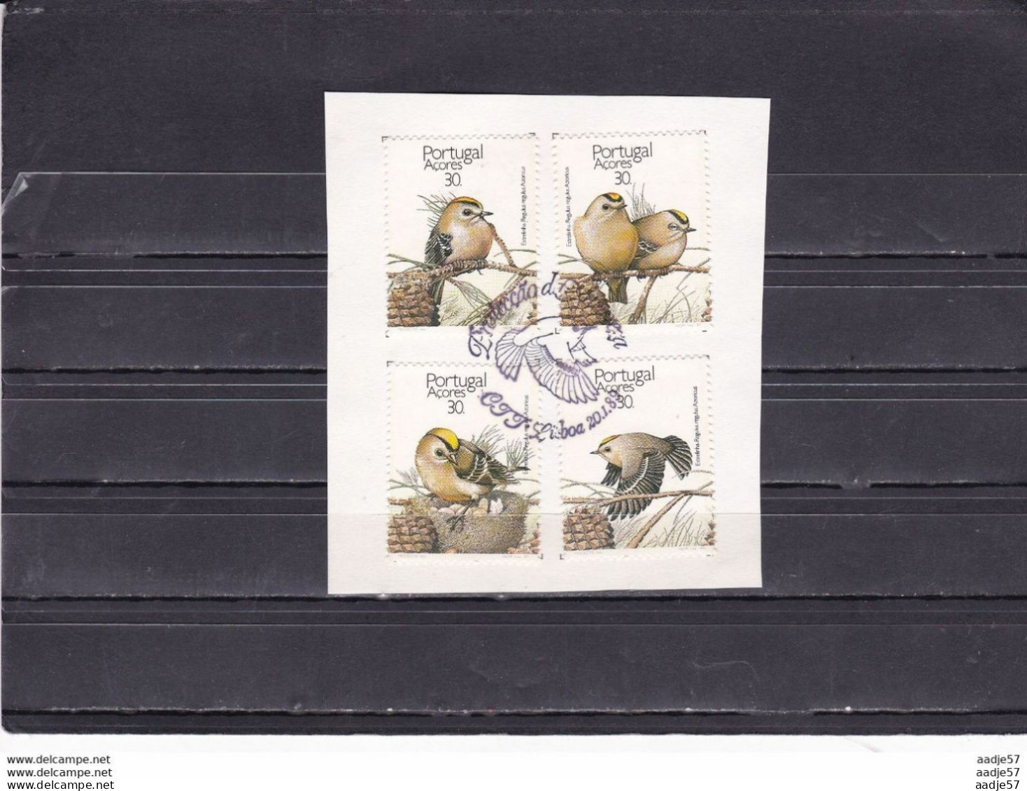 PORTUGAL Acores 1989 Oiseau Roitelet Huppé, Mi 405/408 Yv 387 / 390 , USED FDC Stamp - Sparrows
