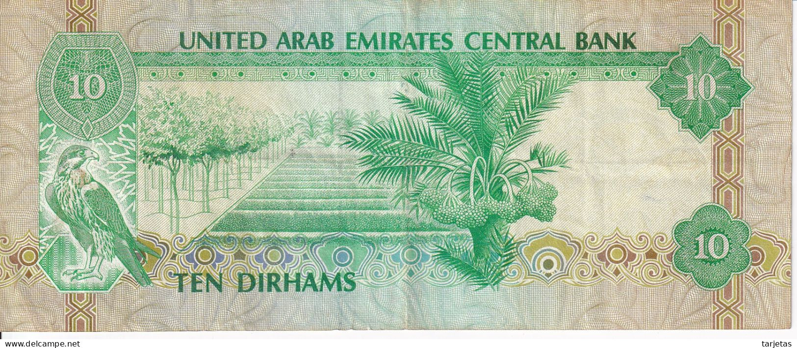 BILLETE DE EMIRATOS ARABES DE 10 DIRHAMS DEL AÑO 1982  (BANKNOTE) - Ver. Arab. Emirate