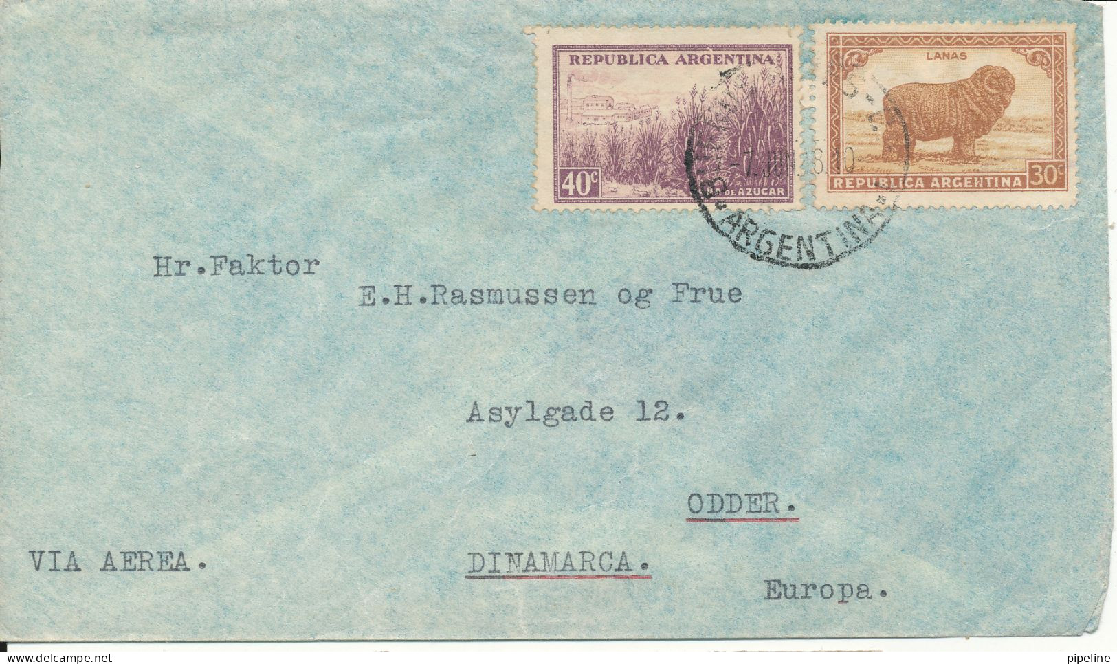 Argentina Cover Sent Air Mail To Denmark 1938 - Covers & Documents