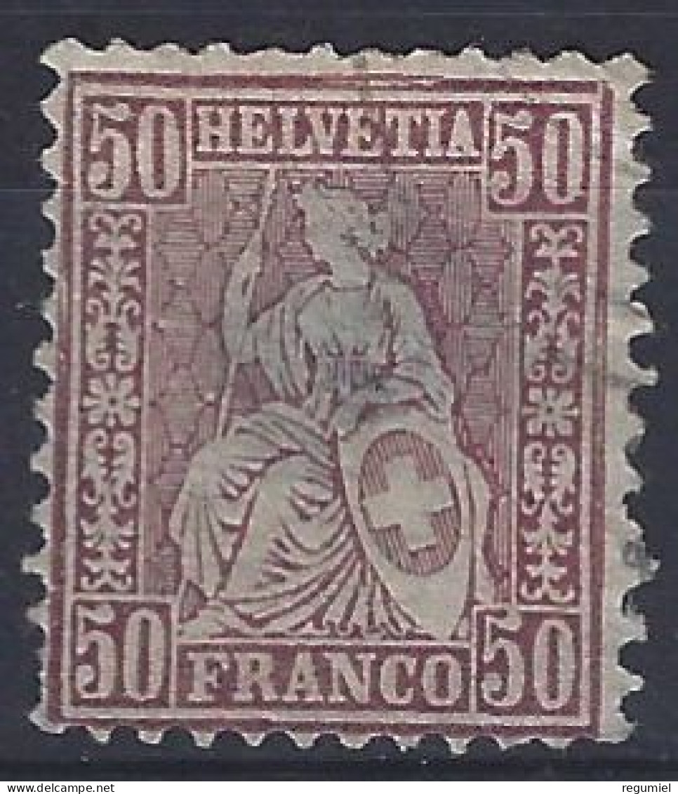 Suiza U   56 (o) Usado. 1881 Adelgazado - 1843-1852 Timbres Cantonaux Et  Fédéraux