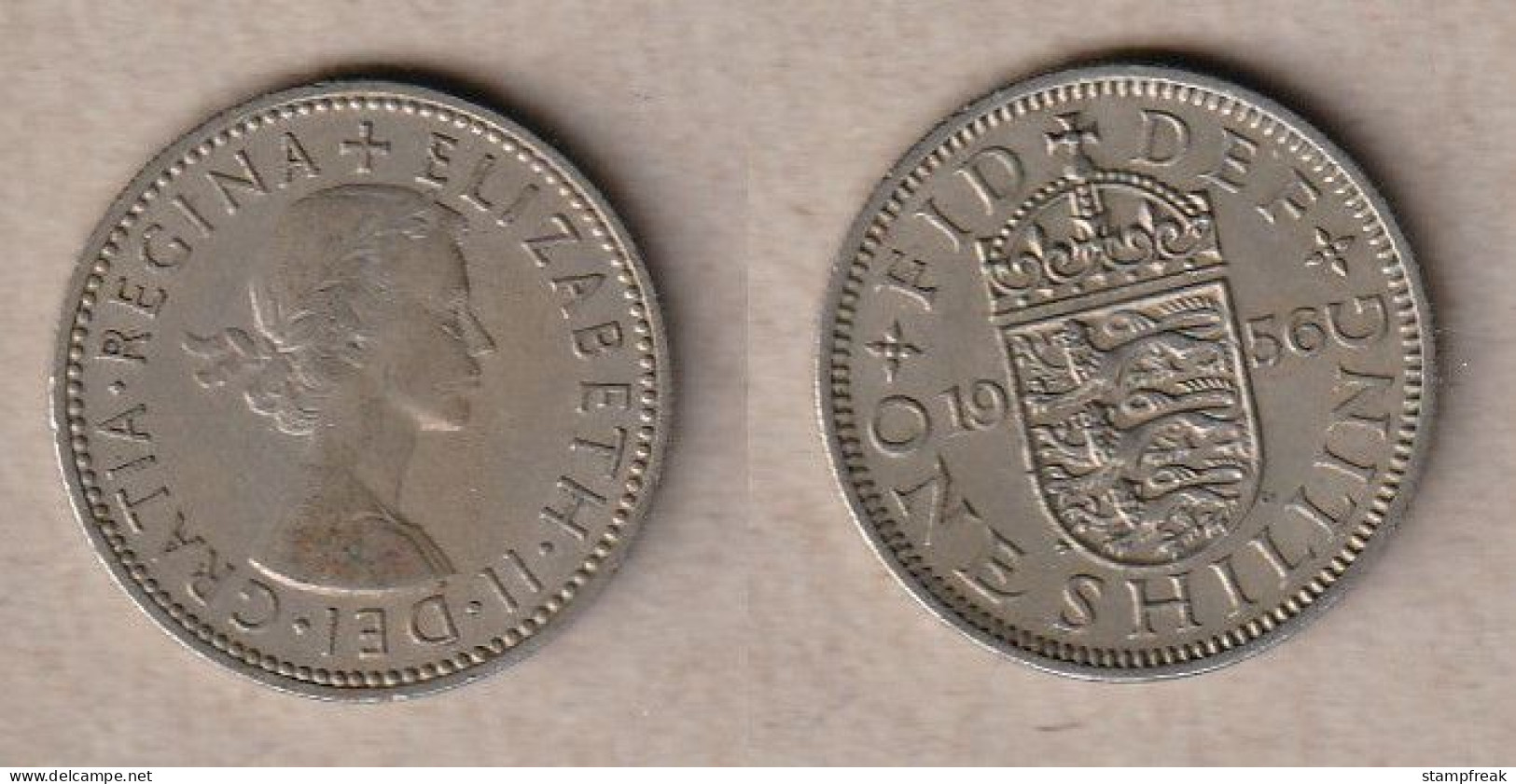 00955) Grossbritannien, 1 Shilling 1956, Elisabeth II, Englisch - Sonstige & Ohne Zuordnung