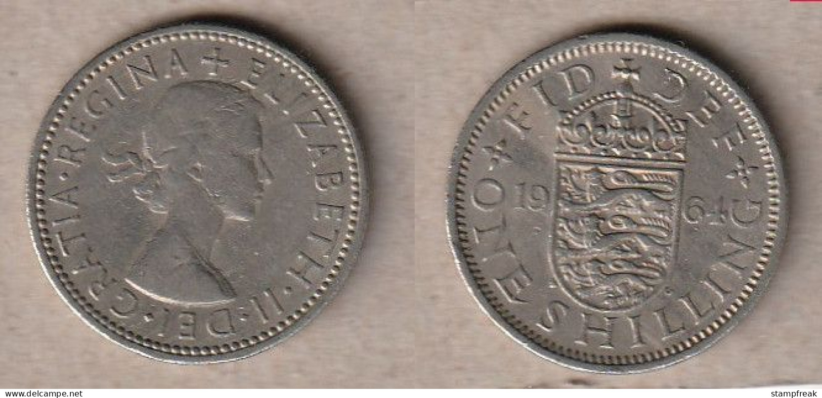 00946) Grossbritannien, 1 Shilling 1964, Elisabeth II, Englisch - Sonstige & Ohne Zuordnung