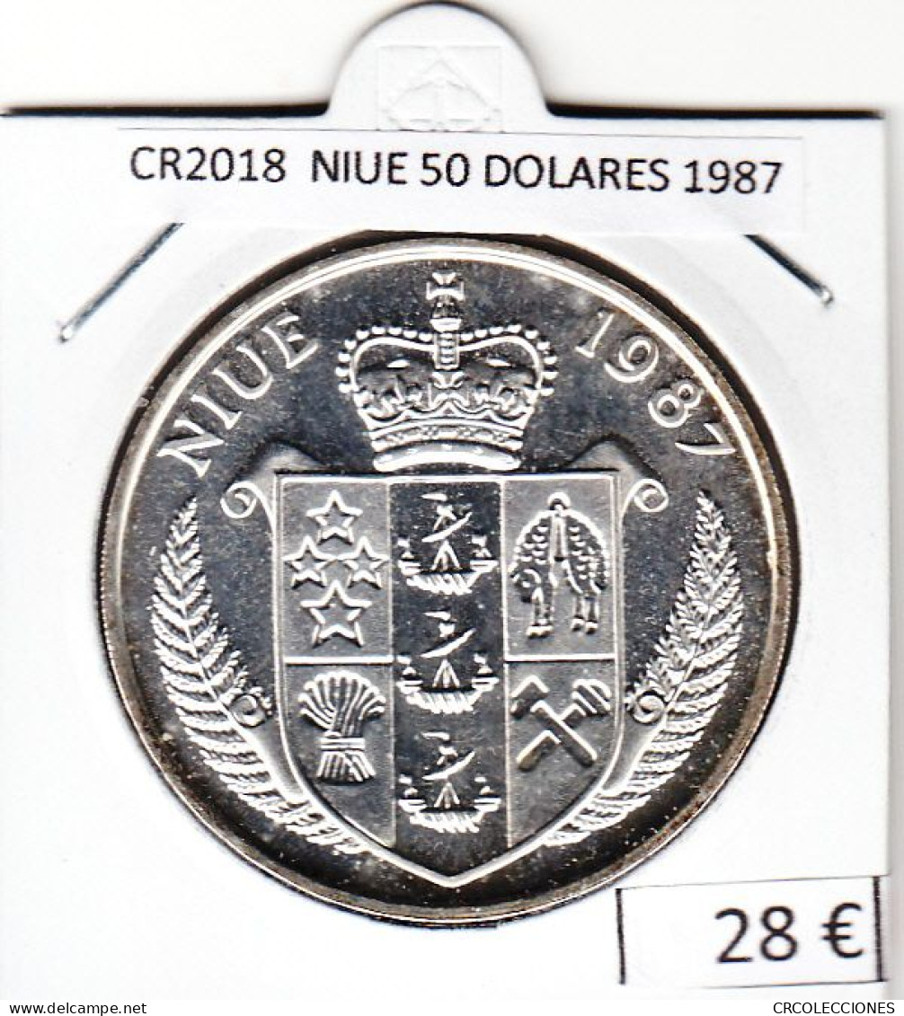 CR2018 MONEDA NIUE 50 DOLARES 1987 PLATA - Niue