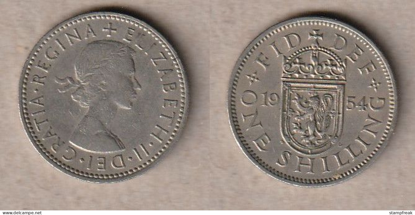 00951) Grossbritannien, 1 Shilling 1954, Elisabeth II, Schottisch - Autres & Non Classés