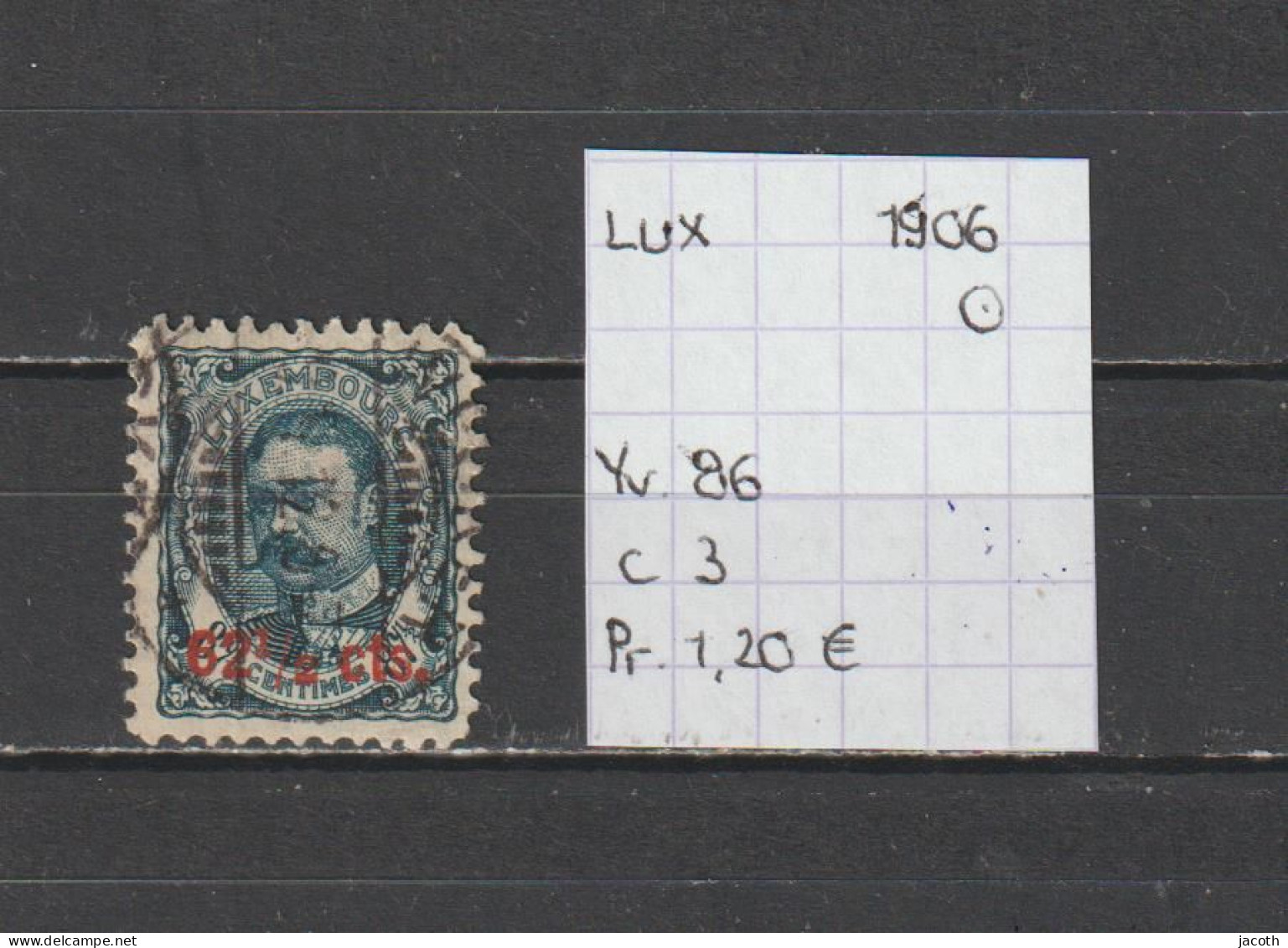 (TJ) Luxembourg 1906 - YT 86 (gest./obl./used) - 1906 William IV
