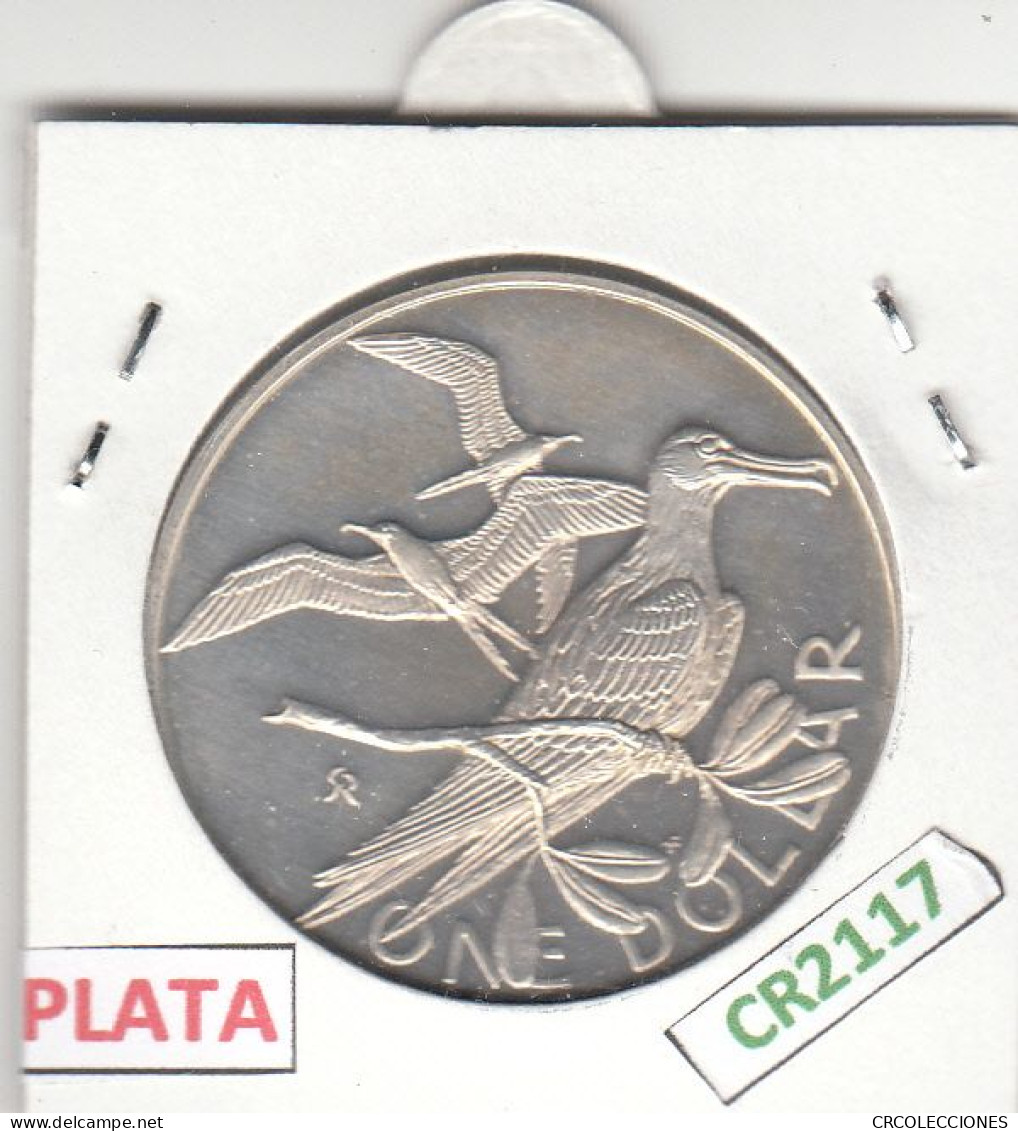 CR2117 MONEDA ISLAS VÍRGENES 1 DÓLAR 1973 PLATA - Iles Vièrges Britanniques