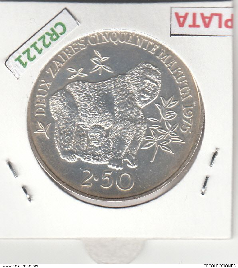 CR2121 MONEDA ZAIRE 2'50 ZAIRES 1975 PLATA - Zaïre (1971-97)