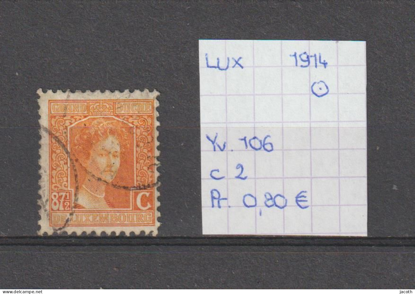 (TJ) Luxembourg 1914 - YT 106 (gest./obl./used) - 1914-24 Marie-Adélaida