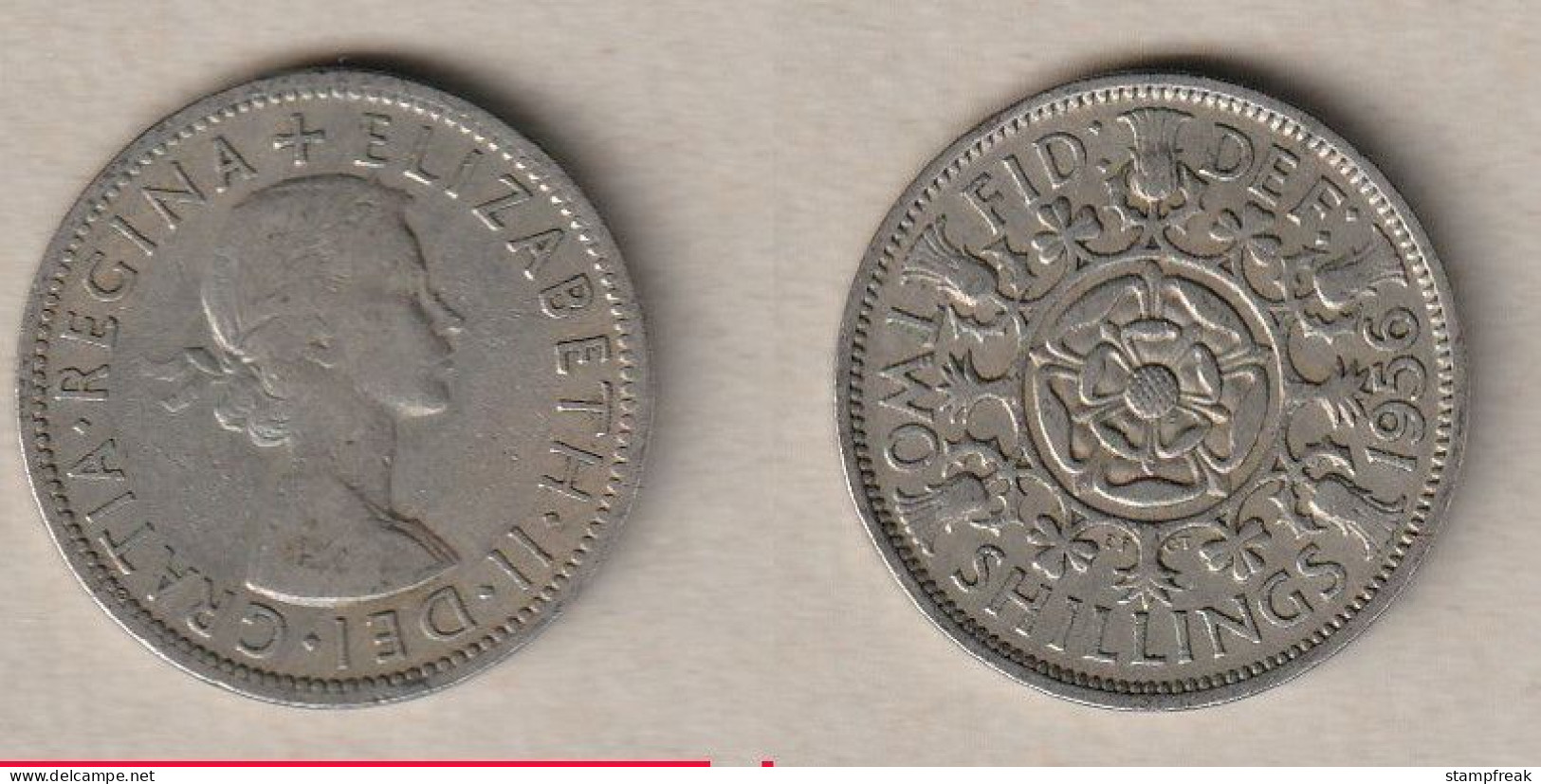 00961) Grossbritannien, Florin 1956, Elisabeth II - Andere & Zonder Classificatie