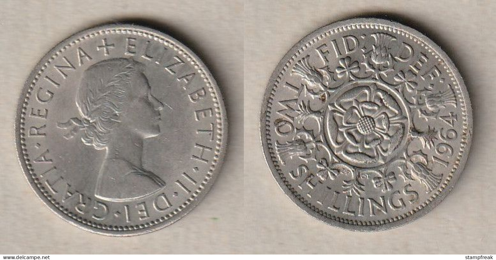 00969) Grossbritannien, Florin 1964, Elisabeth II - Andere & Zonder Classificatie