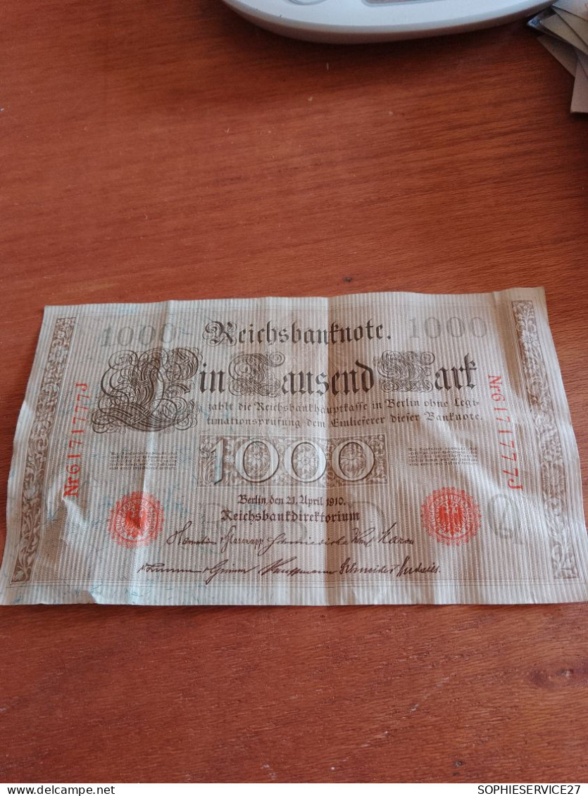 BILLET 1000  MARK / 1910 - 1.000 Mark