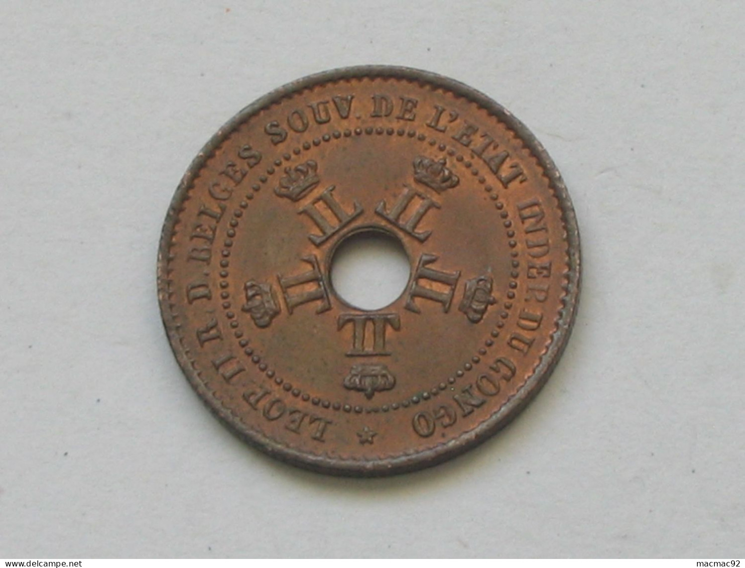 CONGO BELGE - 1 Centime 1888 - LEOPOLD II Roi Des Belges Souv. De L'état Indep. Du Congo  **** EN ACHAT IMMEDIAT **** - 1885-1909: Leopoldo II