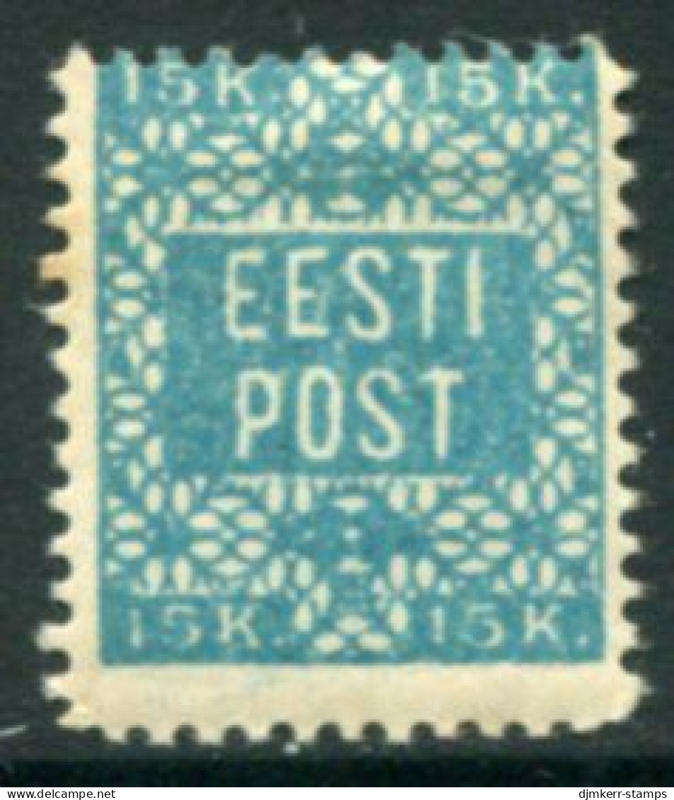 ESTONIA 1918 Definitive 15 K. Perforated 11½ LHM / *.  Michel 2B - Estonie