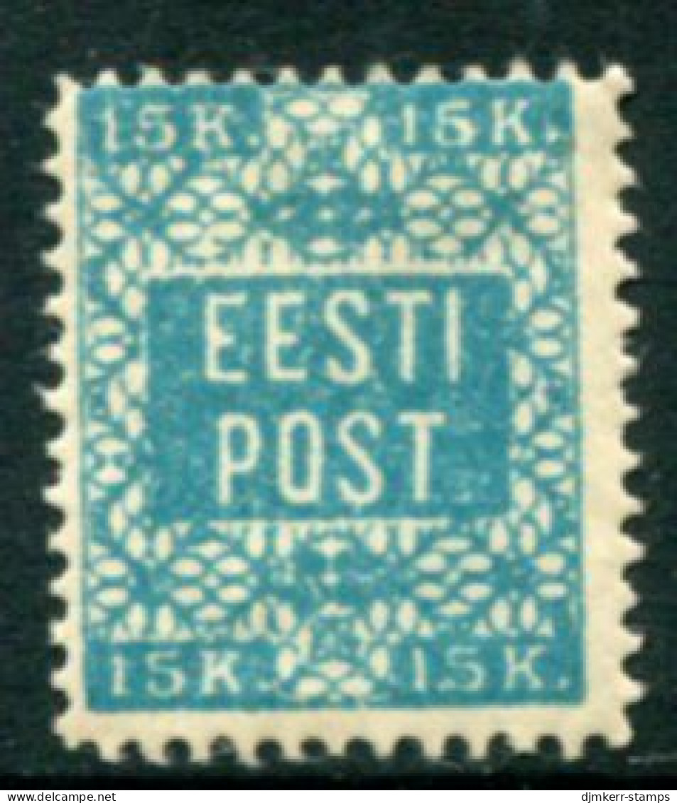 ESTONIA 1918 Definitive 15 K. Perforated 11½ LHM / *.  Michel 2B - Estonia