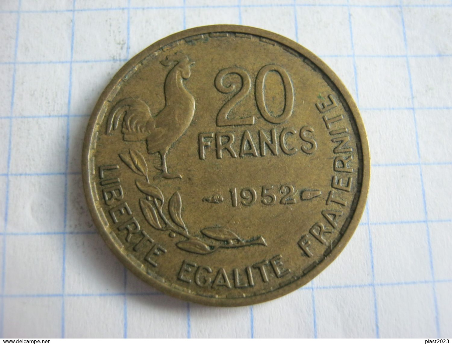 France 20 Francs 1952 ( G Guiraud ) 4 Feathers - 20 Francs