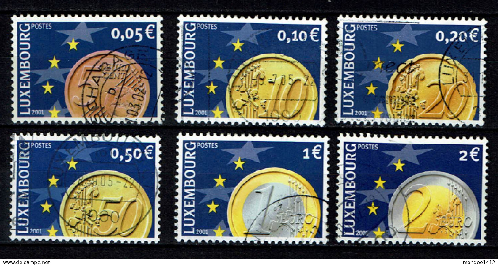 Luxembourg 2001 - YT 1497/1502 - Euro Coins, Pièces En Euros - Gebruikt