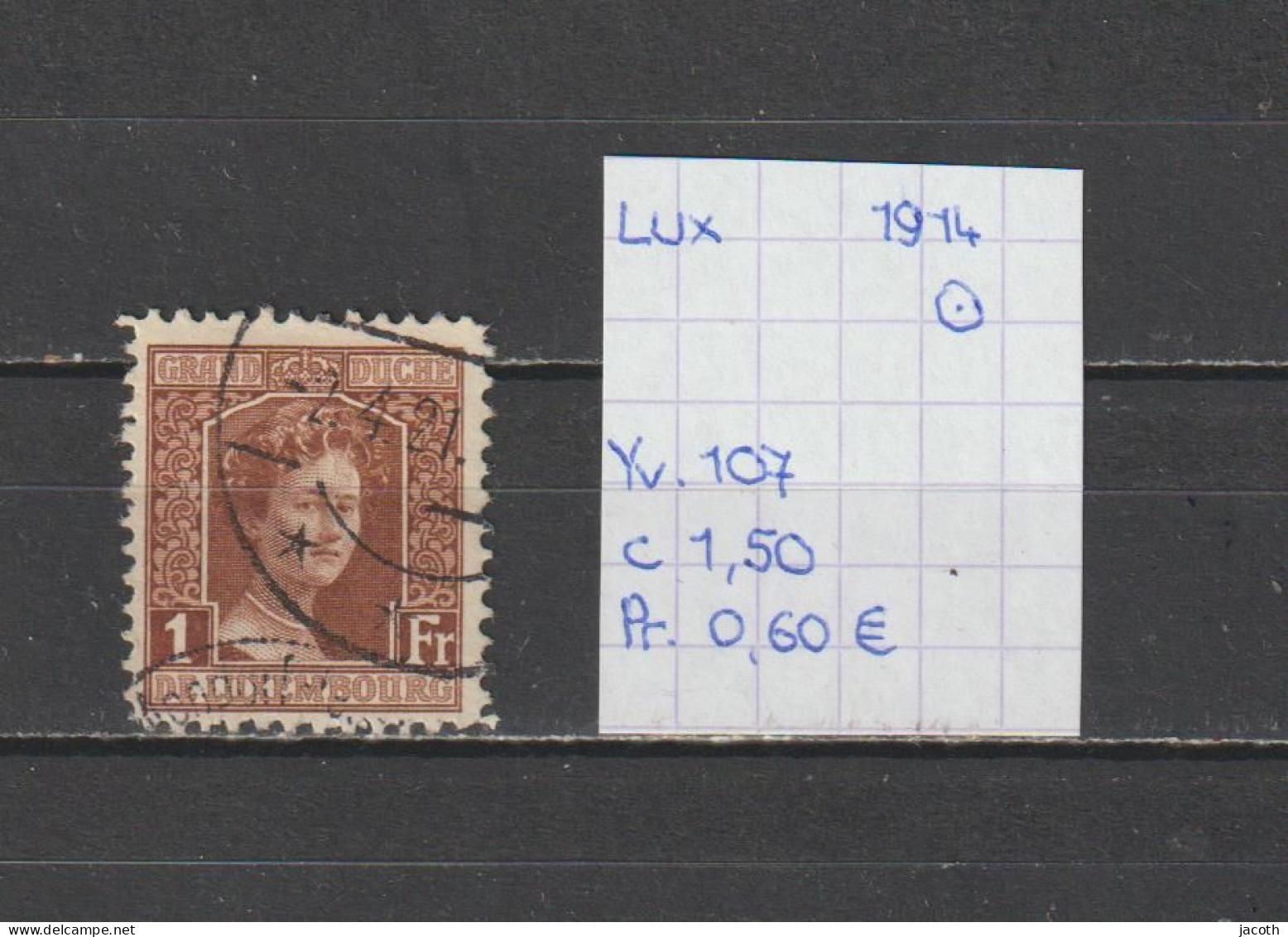 (TJ) Luxembourg 1914 - YT 107 (gest./obl./used) - 1914-24 Marie-Adelaide