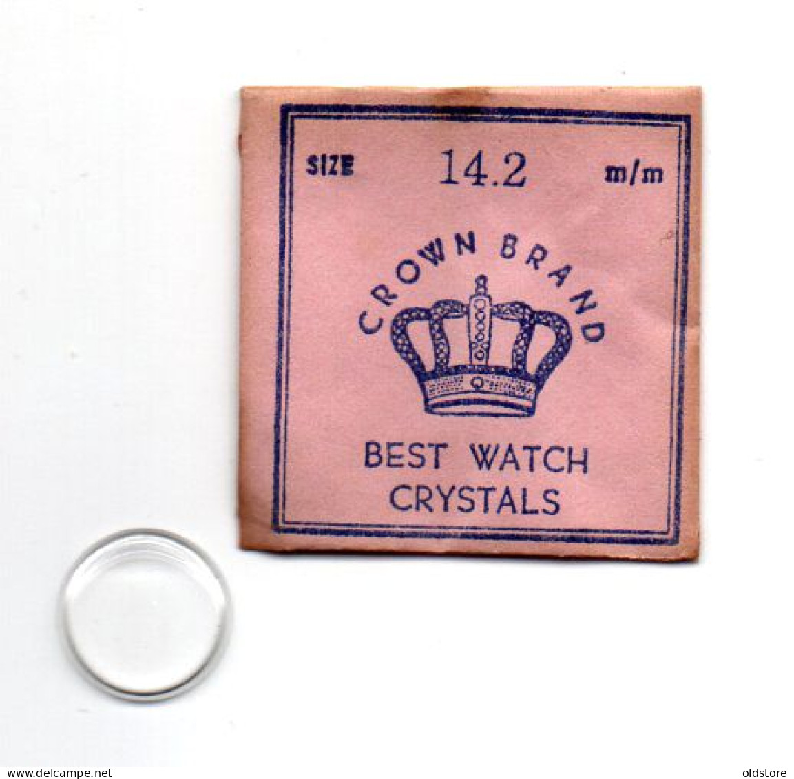 CROWN BRAND - Replacement Watch Crystal - Size 14.2 Mm - Made In Hong Kong - Original Vintage Genuine Parts - Andere & Zonder Classificatie