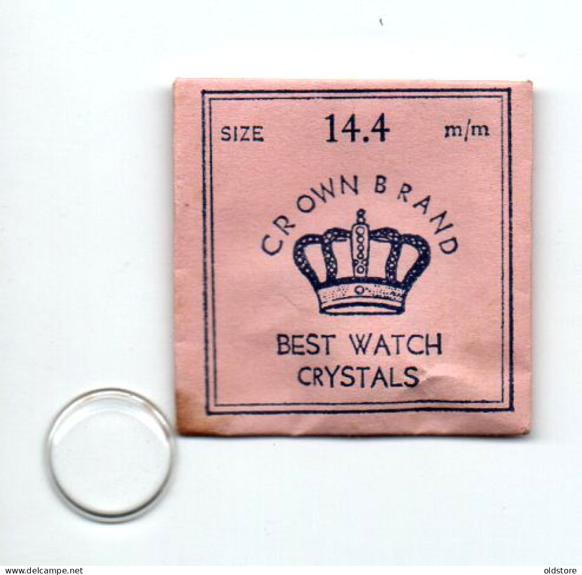 CROWN BRAND - Replacement Watch Crystal - Size 14.4 Mm - Made In Hong Kong - Original Vintage Genuine Parts - Andere & Zonder Classificatie