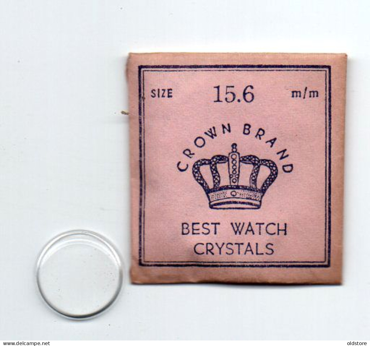 CROWN BRAND - Replacement Watch Crystal - Size 15.6 Mm - Made In Hong Kong - Original Vintage Genuine Parts - Andere & Zonder Classificatie