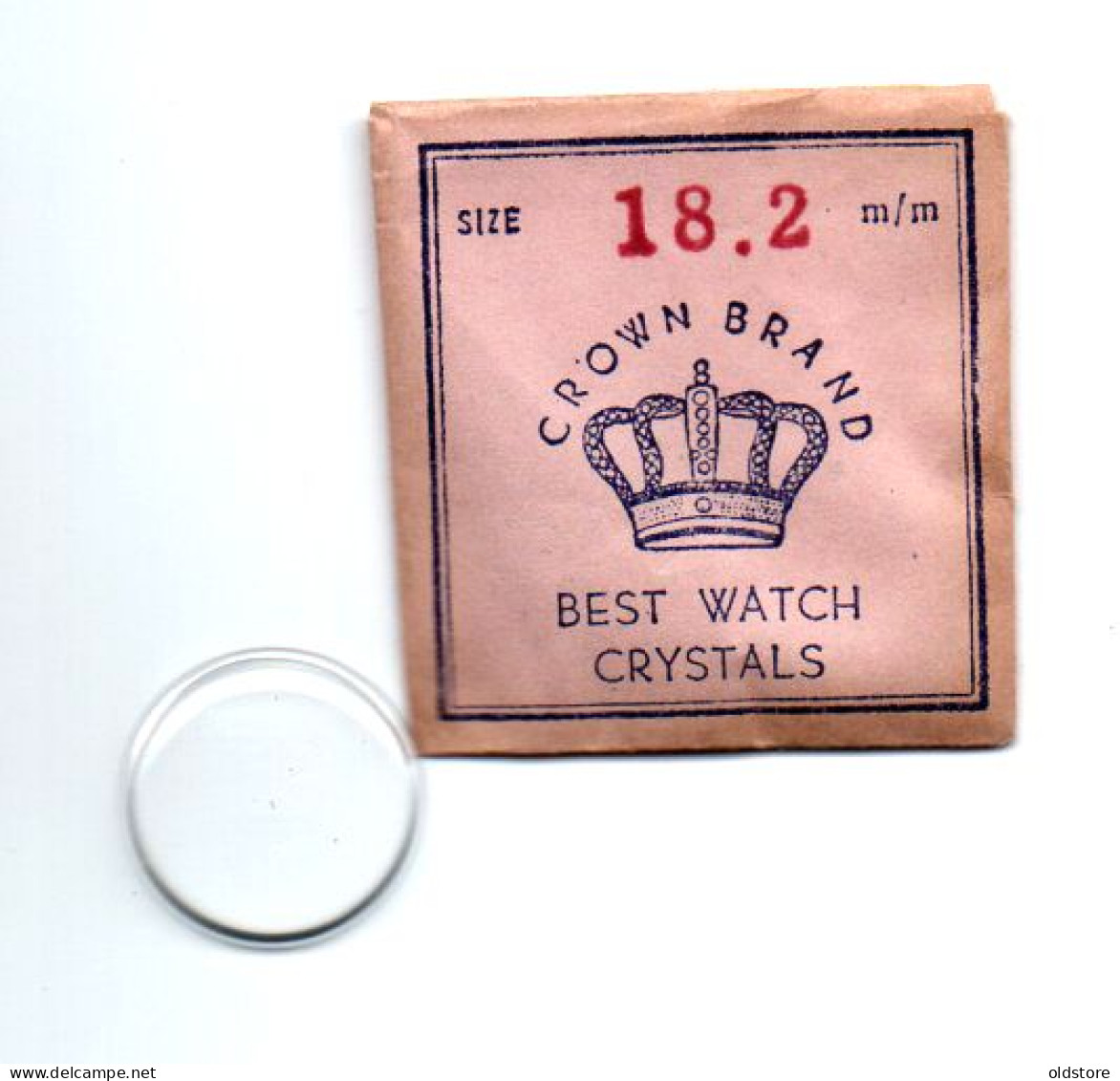 CROWN BRAND - Replacement Watch Crystal - Size 18.2 Mm - Made In Hong Kong - Original Vintage Genuine Parts - Altri & Non Classificati