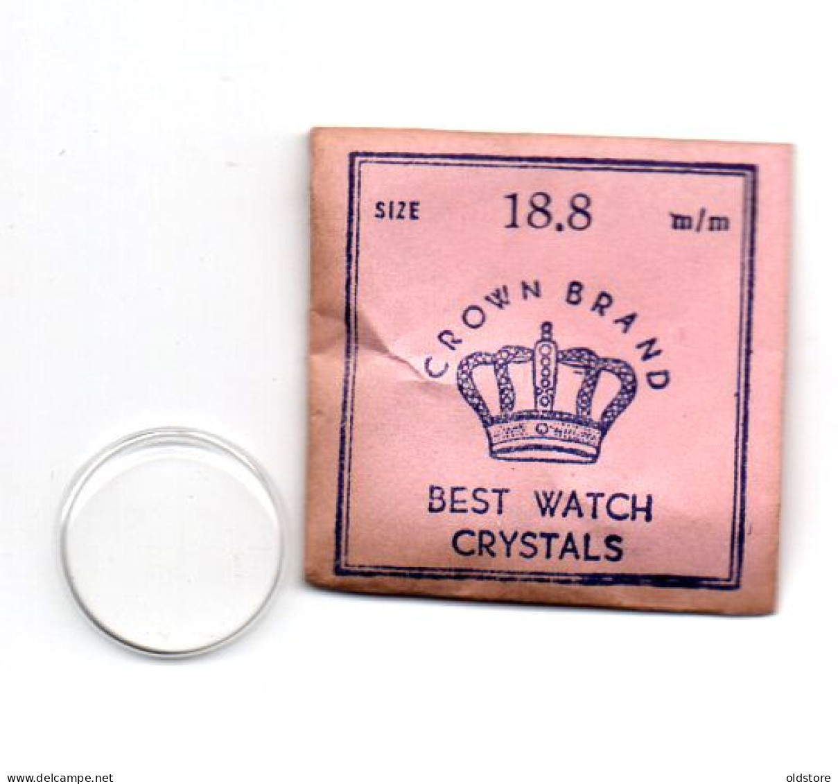 CROWN BRAND - Replacement Watch Crystal - Size 18.8 Mm - Made In Hong Kong - Original Vintage Genuine Parts - Other & Unclassified